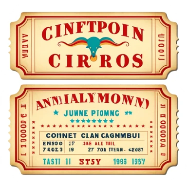Vintage circus ticket sticker