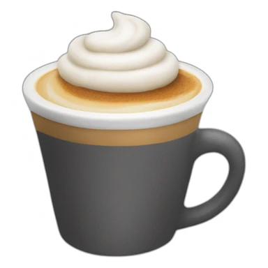 cappuccino in a dark gray cup sticker
