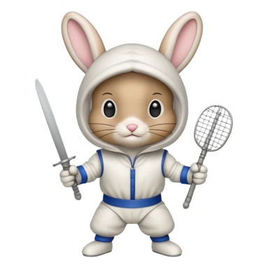 a fencing bunny sticker
