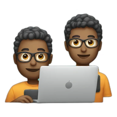 two male designers with laptops sticker