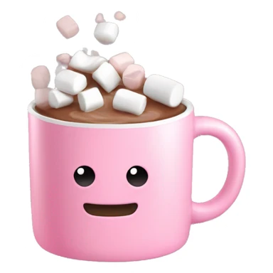 Pink mug with hot chocolate and marshmallows  sticker