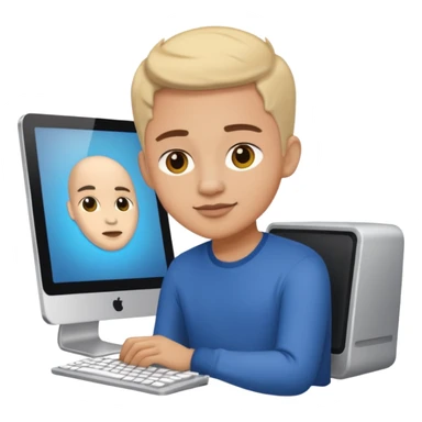 designer with a computer sticker