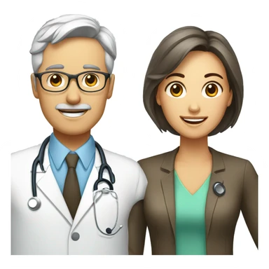 a male doctor and a female nutritionist sticker