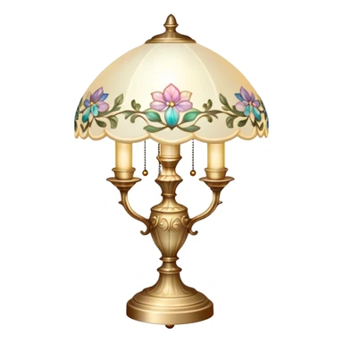 vintage rococo light pearl iridescent dainty floral lamp sticker