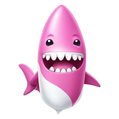 Pink shark whit suncream sticker