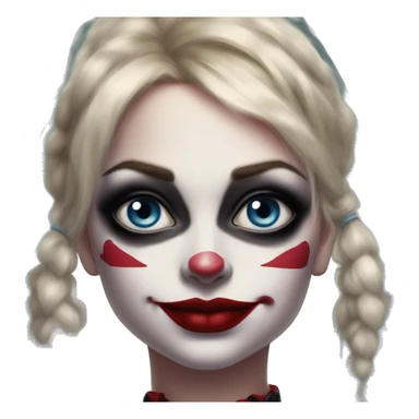 iPhone in Harley Quinn style, oil paint, mysterious eyes, intricate lips, masterpiece portrait, odd perspective, beautiful, desirable, logical sticker