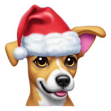 Lisa frank Christmas dog with Santa hat sticker