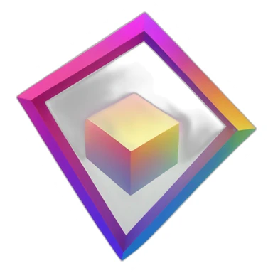 4d tesseract gradient logo hd sticker