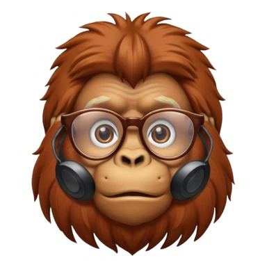 orangutan with glasses sticker