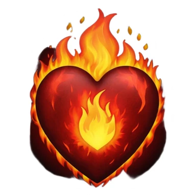 Black Heart and mixed with fire sticker