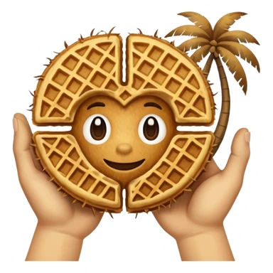 Waffle holding hands with a coconut  sticker