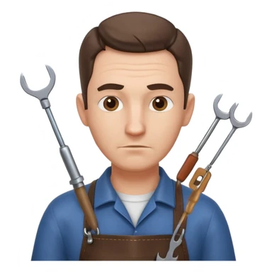 professional locksmith portrait, head and shoulders only, serious focused expression, leather apron collar, small lockpick tools visible, 3D cartoon, mobile game icon style, clean background, no text, no watermark
 sticker