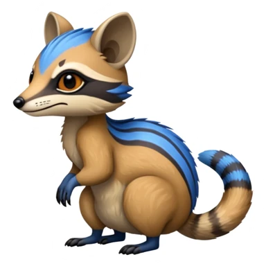 Fiery Blue-Flamed Handsome Wicked Cool Hot Edgy Badass Numbat-Trico-Civet-Vernid-fusion-hybrid-creature sticker