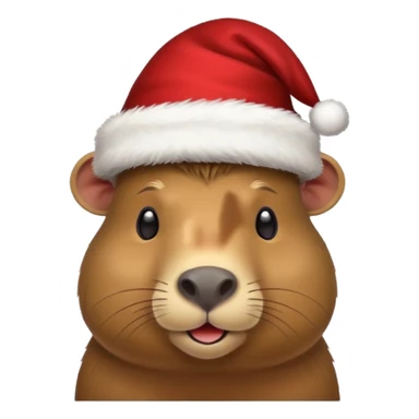 Capybara con gorrito de navidad emoji para Whatsapp  sticker