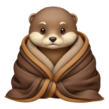 otter cozy in blanket sticker