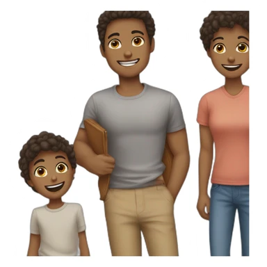 Group of five friends one girl four boys sticker