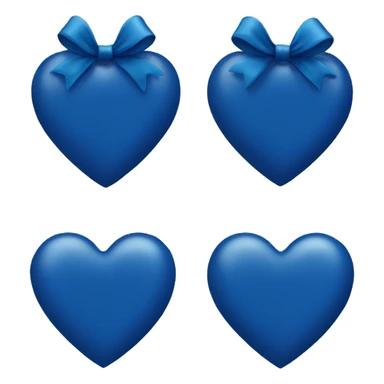 Dark Blue Heart with a blue bow sticker