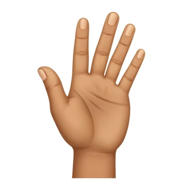 One hand facing the back of the top four fingers except the thumb sticker