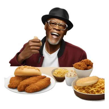 samuel L jackson enjoying kfc sticker