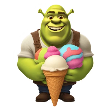 Shrek holding ice cream  sticker