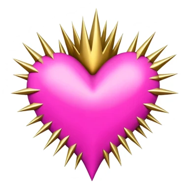 Gold spiky heart frame goth style pink punk sticker