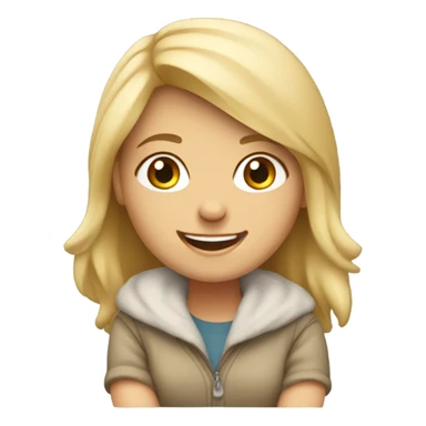 Cozy blonde girl sticker