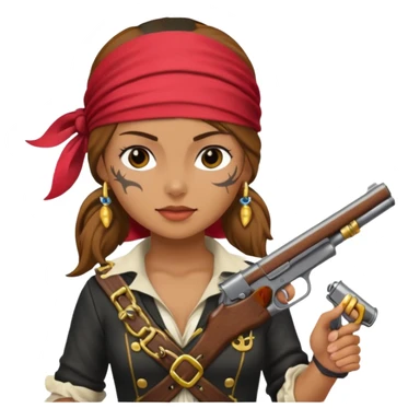 Lady Pirate With Gun. sticker