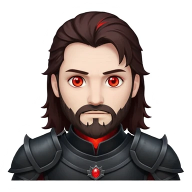 Evil, shadowie Male lord with Red glowing eyes and Long darkBrown Hair and chin beard sticker