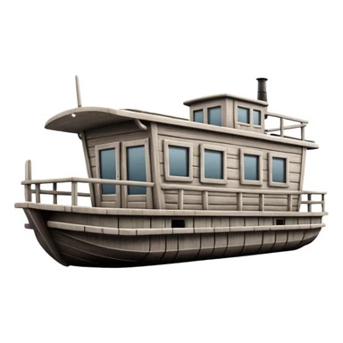 Simple monotone houseboat sticker