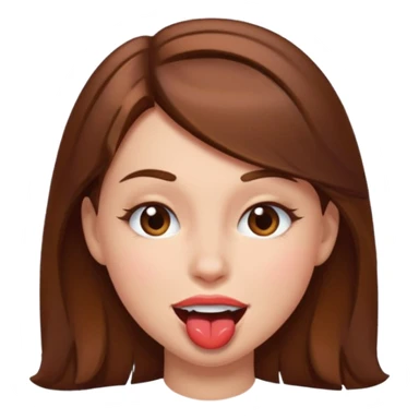 girl biting lip winking  sticker