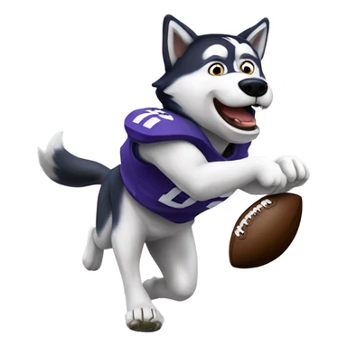 Harry the husky throwing a touchdown  sticker