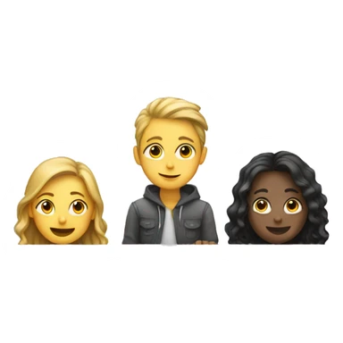 students sitting on desks and chatting sticker