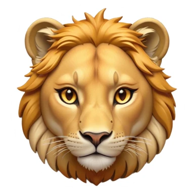 Cinematic Noble Lioness Portrait Emoji, Poised and regal, with a graceful, athletic build and a sleek, tawny Fur, piercing soulful amber eyes, Simplified yet sharp and sophisticated features, highly detailed, glowing with a warm, dignified glow, high shine, intelligent and fierce, stylized with an air of wild elegance, focused and attentive, soft glowing outline, capturing the essence of a watchful and confident lioness, so majestic it feels as though it could silently prowl out of the screen with effortless authority! sticker