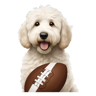 White Goldendoodle Cleveland Brown Football   sticker