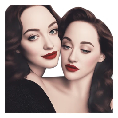 Kat dennings hugs Elizabeth gillies sticker
