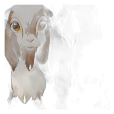 Boer goat, floppy ears, no horns, brown and white fur sticker