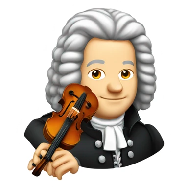 Johann Sebastian Bach holding violin sticker