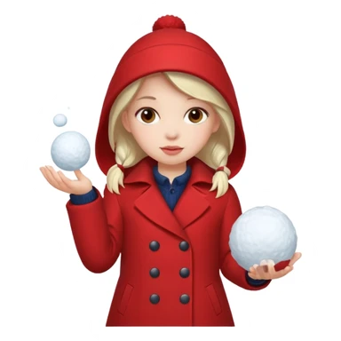 Girl in red with snowball











 sticker