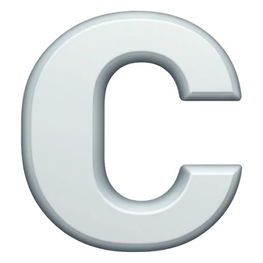 A white letter C with black background sticker