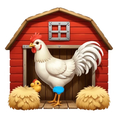 Chicken in a barn sticker