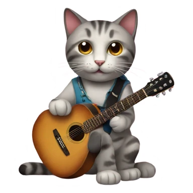 Cat with guitar  sticker