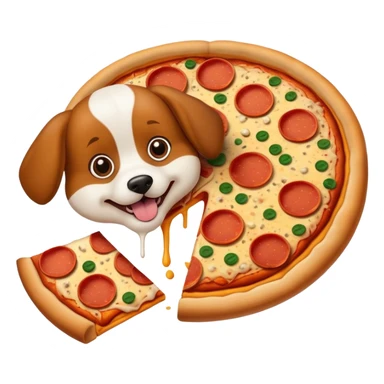 dog eating pizza  sticker