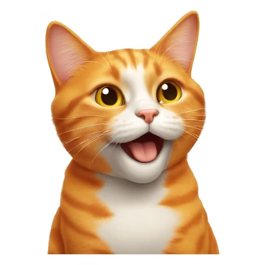 orange cat blowing a kiss sticker