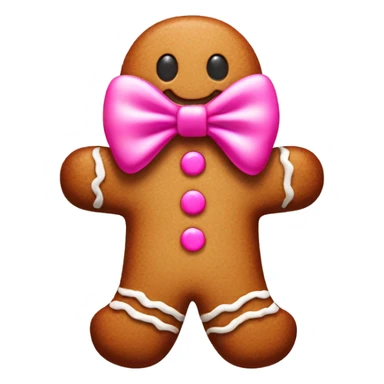 gingerbread man with pink bow sticker