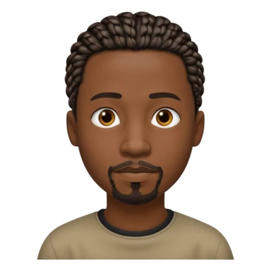 Hazme un emoji de un hombre negro con trenzas cortas (pero un poco largas) y una pequeña perilla sin bigote sticker