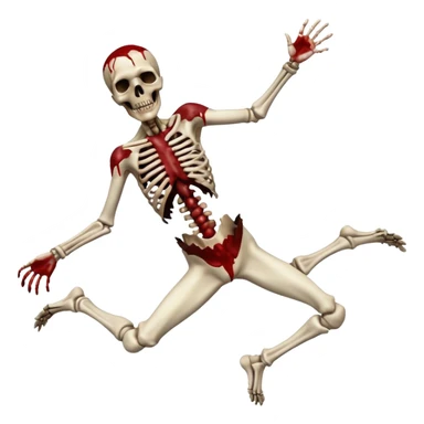 3D rotting corpse jumping in the air. In the style of your bloody skull art. More blood sticker