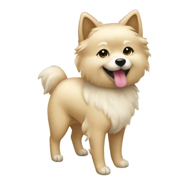 Cream color Spitz wearing black dress and heels sticker