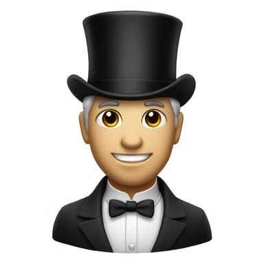 butler with silk top hat sticker