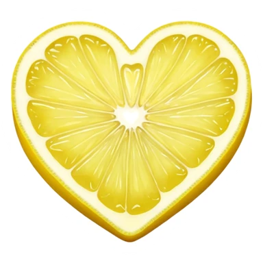 Realistic heart shaped lemon slice. sticker