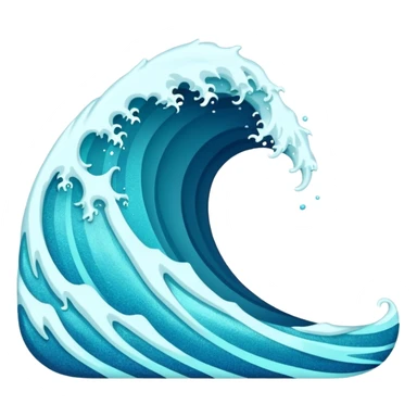 glitter blue wave sticker